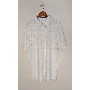 G/FORE Mens Golf SS Polo Shirt XXL White Micro Floral Print Preppy Classic